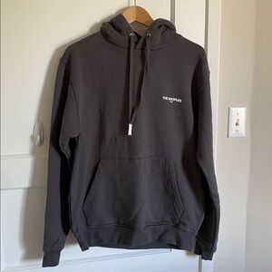 NWT The Kooples Fleece and Print Charcoal Gray Hoodie Sweatshirt